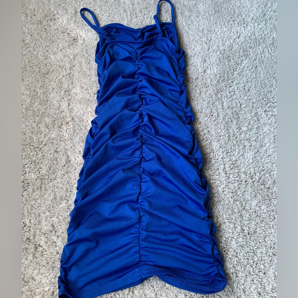 🎆🎇3for$9 girls/teen SHEIN ruched spaghetti strap dress. royal blue.Size 10-11. - Picture 4 of 6